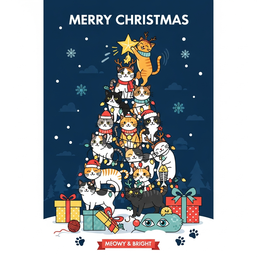 Cats, and Christmas Card