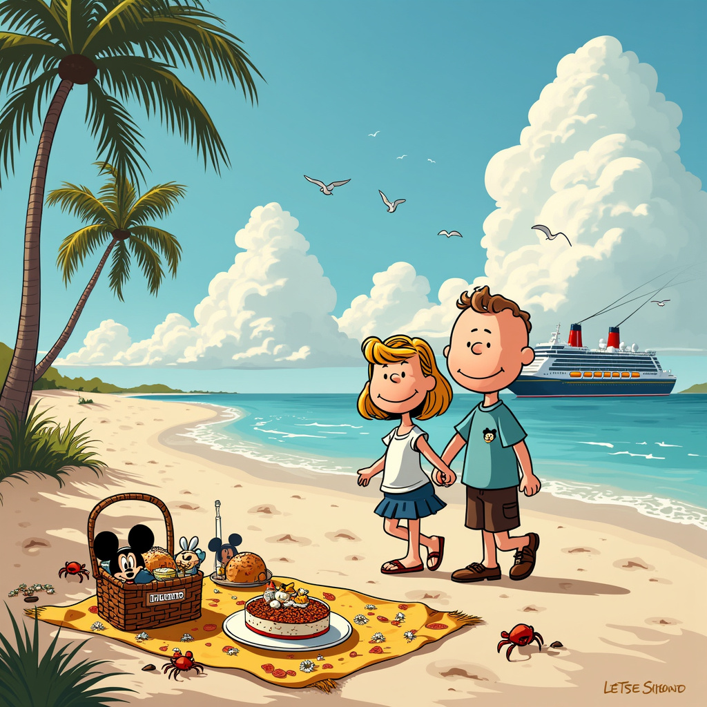 Beach, Holding hands, Disney , Cruise ship, and Husband on our anniversary Anniversary Card