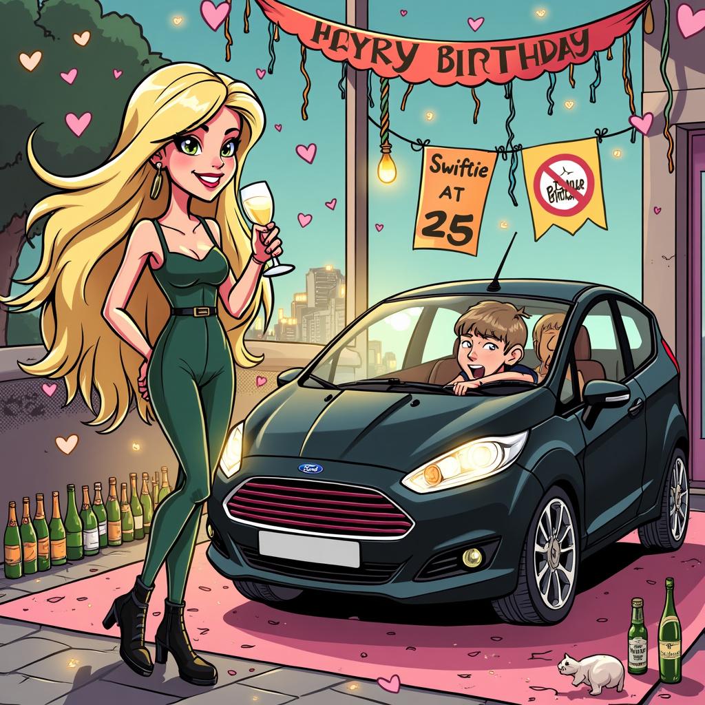 Massive fan of Taylor Swift, 25 years old with long blonde hair, Wears Ted Baker clothing, Married to a guitar player called Mike, Bloody loves Prosecco, Drives a black Ford Fiesta, and Hates coriander Birthday Card