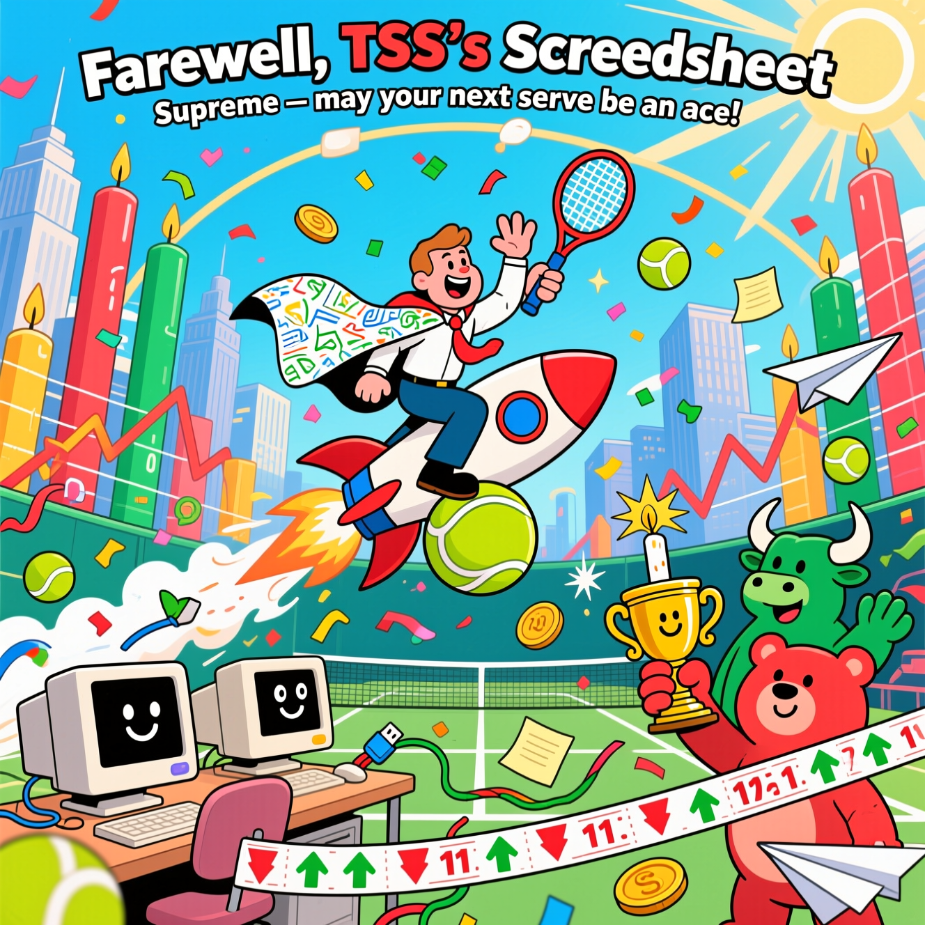 Hitler, Computers, Tennis, Stocks and shares, and Farewell Card