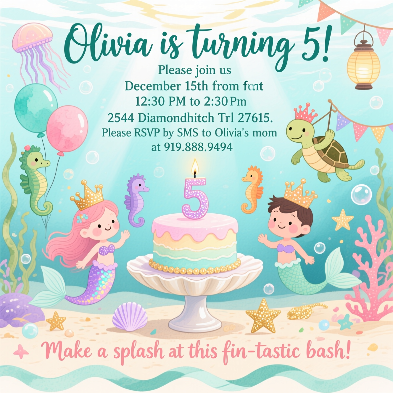 Mermaids and mermen, and Birthday Card