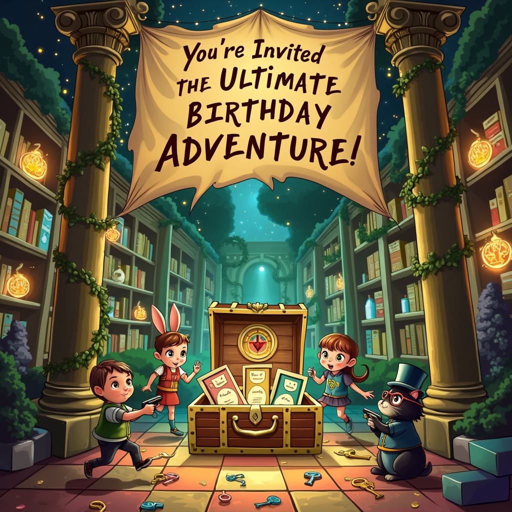 Escape Room, Lasertag, and Invitation Birthday Card