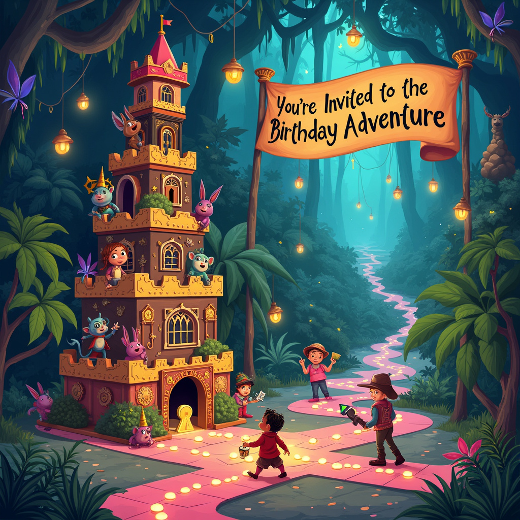 Escape Room, Lasertag, and Invitation Birthday Card