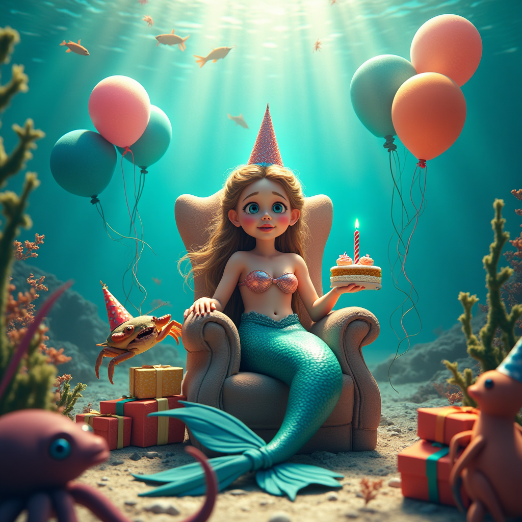 Mermaid, and Birthday Card