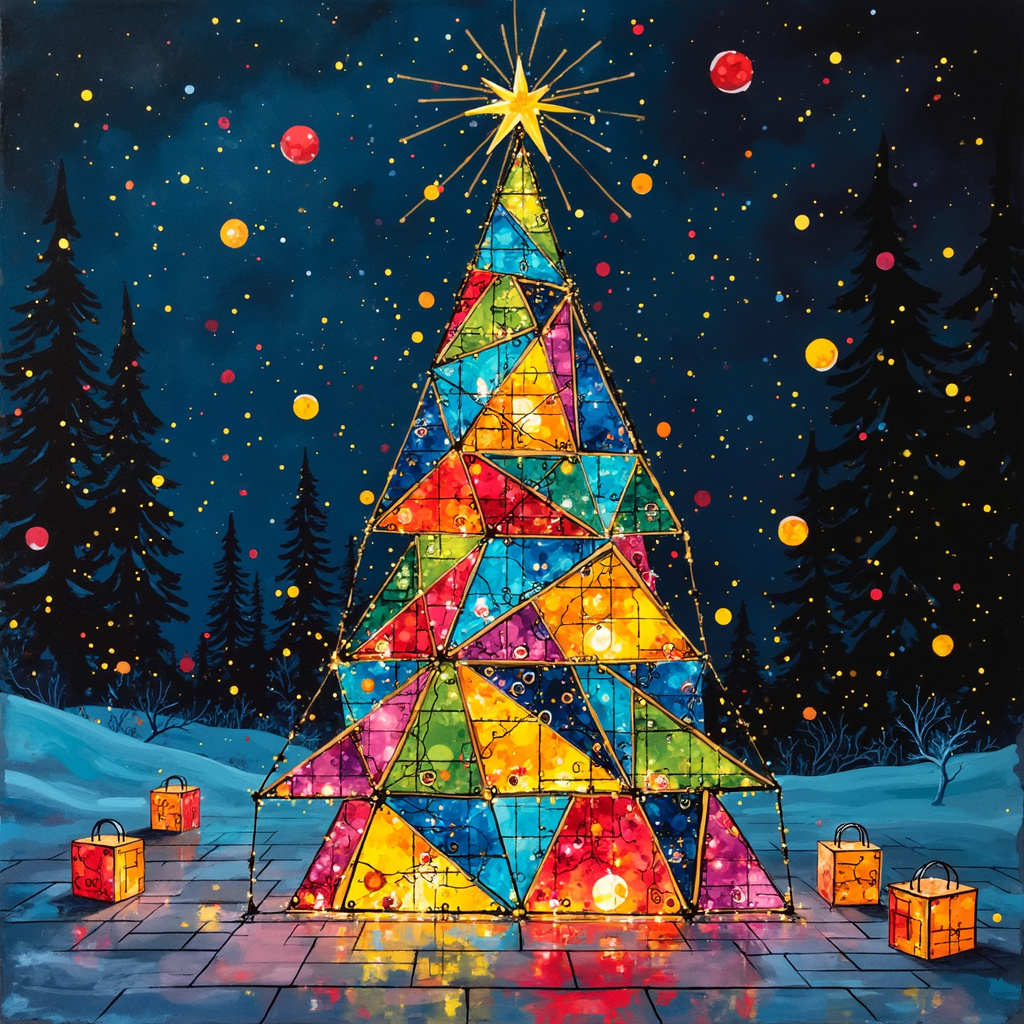 Electric power utility fiber optics Christmas Card