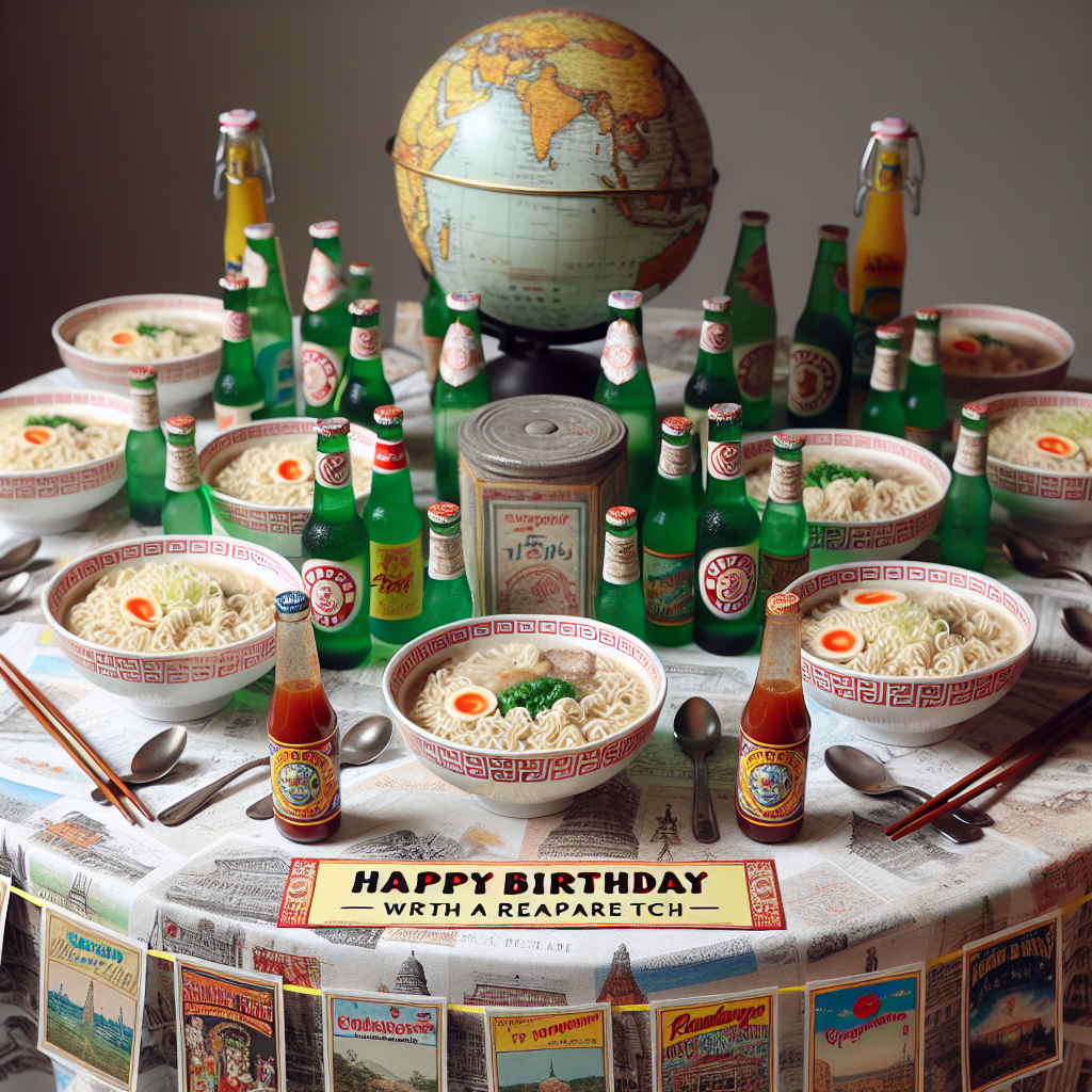 Ramen, Coca cola, Travel, and Hot sauce Birthday Card