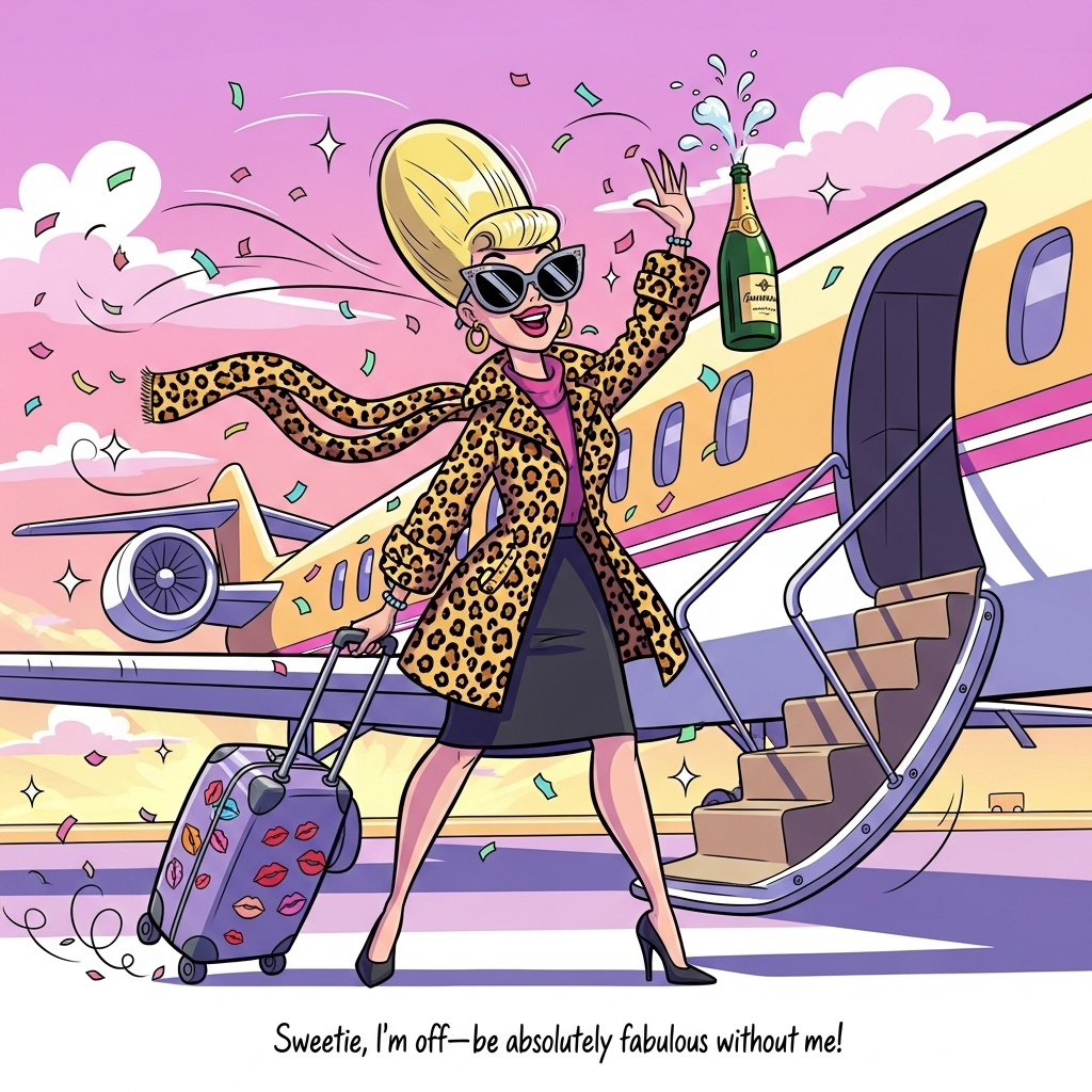 Patsy absolutely fabulous departing, and Farewell Card