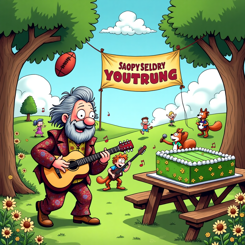 Guitar, Singer, Folk music, Football, 70 , Man, and Birthday Card