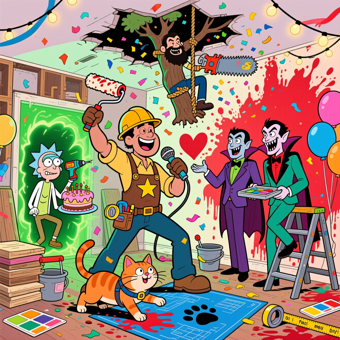 Maurice Beverly , Rick and Morty, A naughty ginger cat, An Arborist with a beard , House renovations , Gay vampires, and Birthday Card