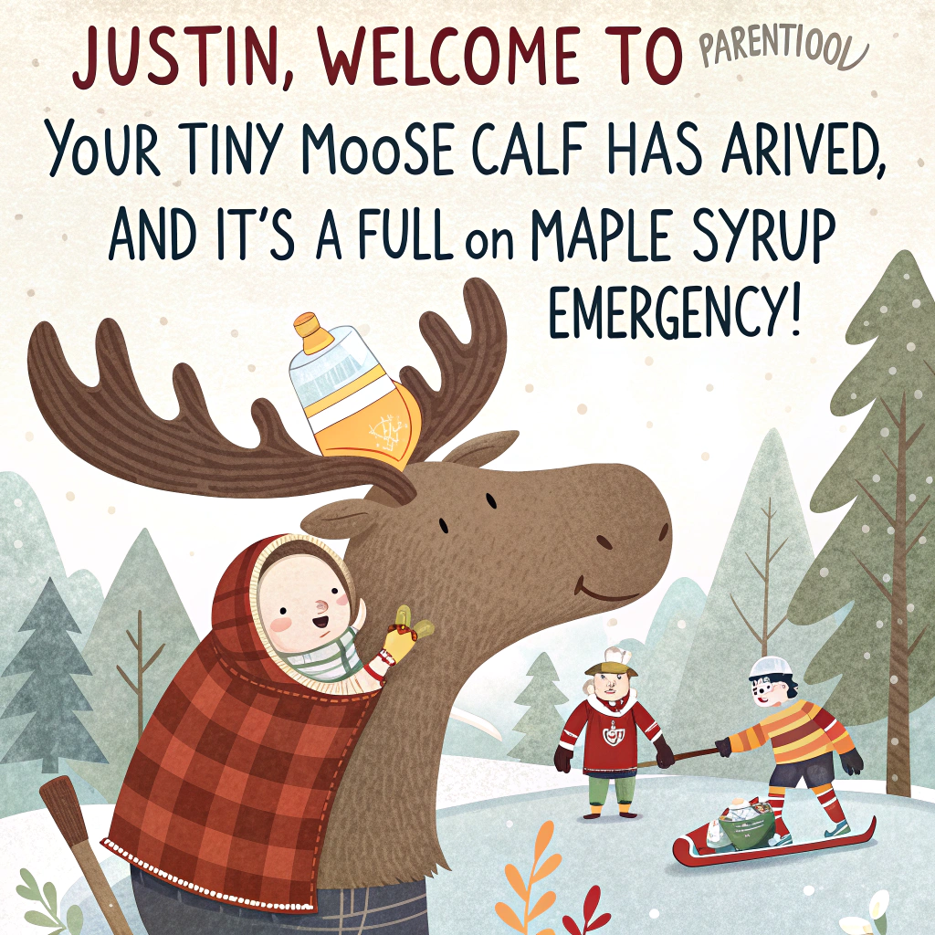 Over the top Canadian New-baby Card