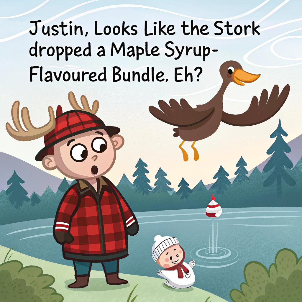 Over the top Canadian New-baby Card