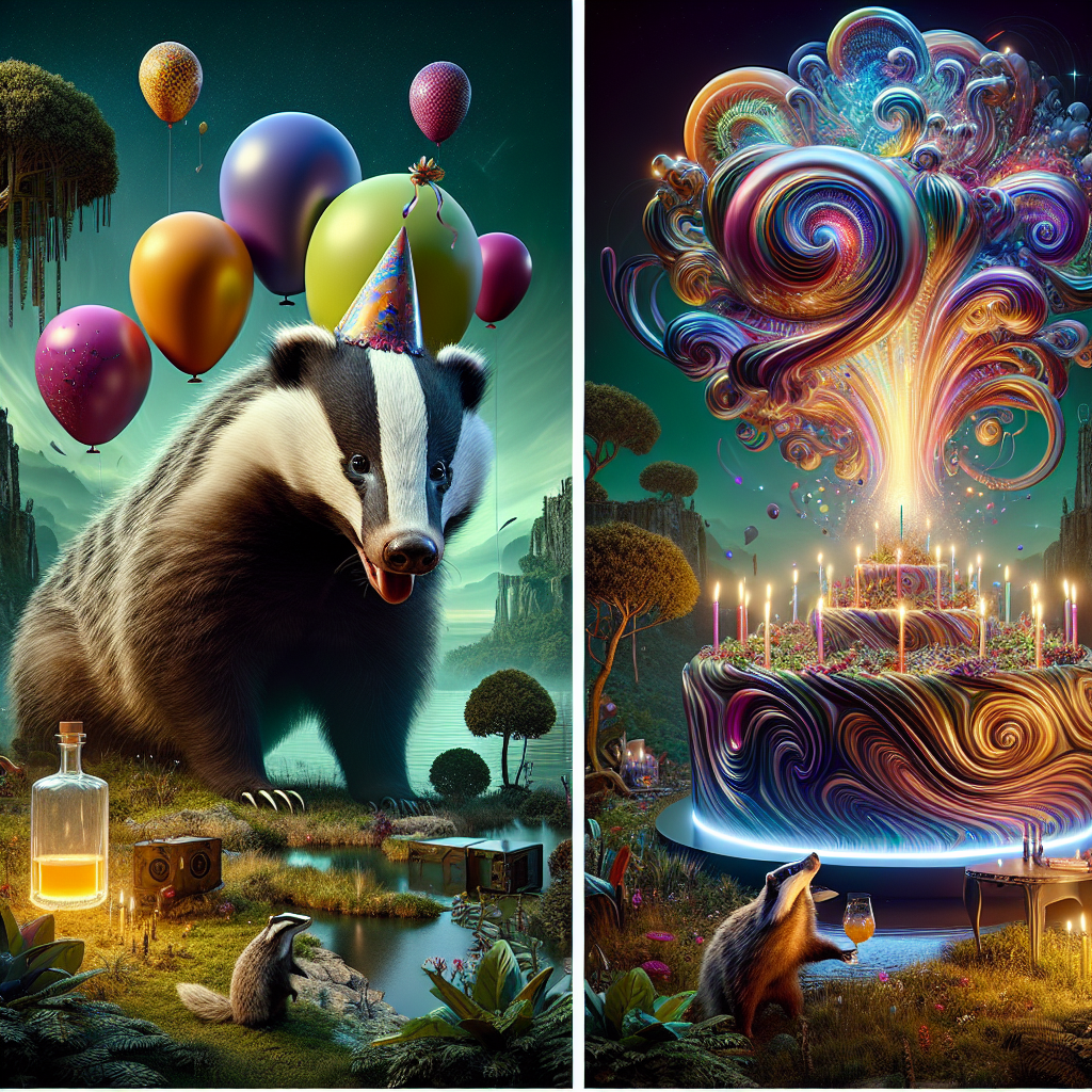 Gin, and Badger Birthday Card