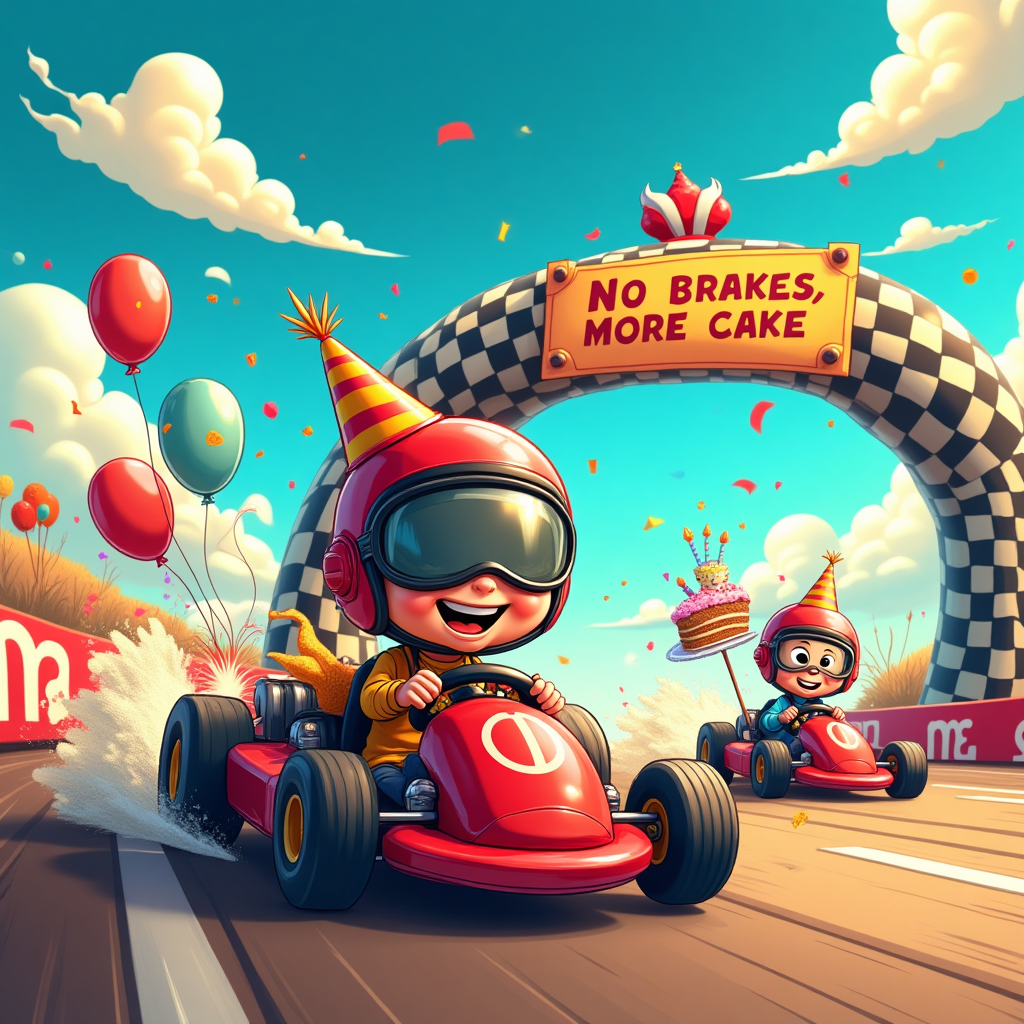 Go karting, and Birthday Card