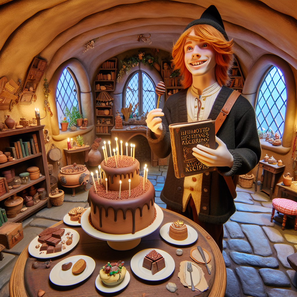 The hobbit , Ron Weasley , Chocolate , and Hugh Fearnley-Whittingstall Birthday Card