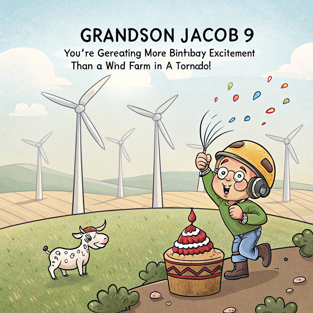 Wind turbines Birthday Card