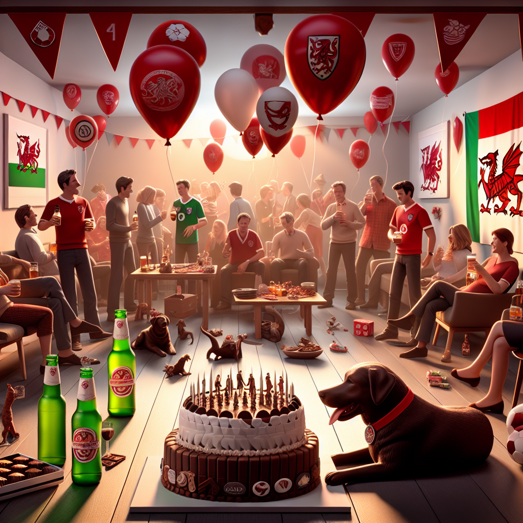 Name Sam, 21 birthday, FC Chelsea, beer, music, baloons, chockolate labrador, friends, Elvis Presley, Welsh Dragon Birthday Card