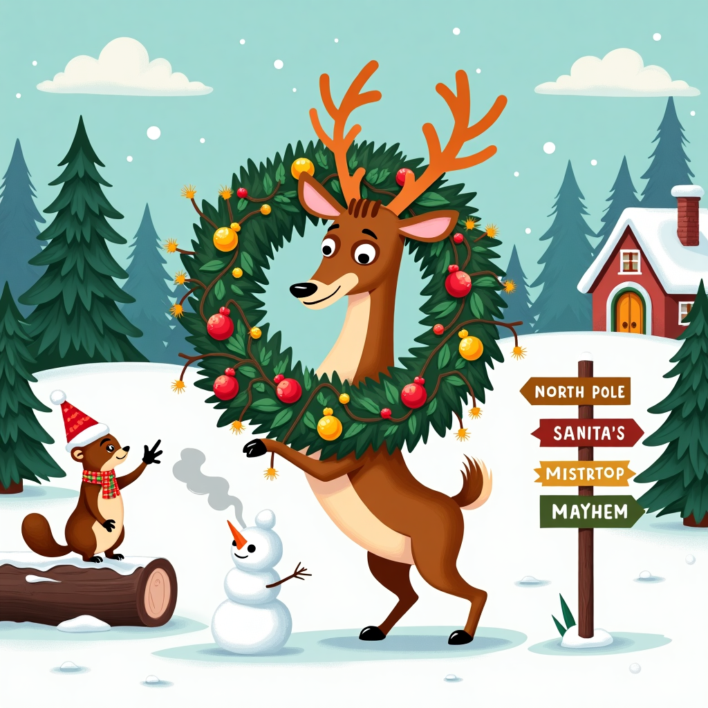 Christmas wreath Christmas Card