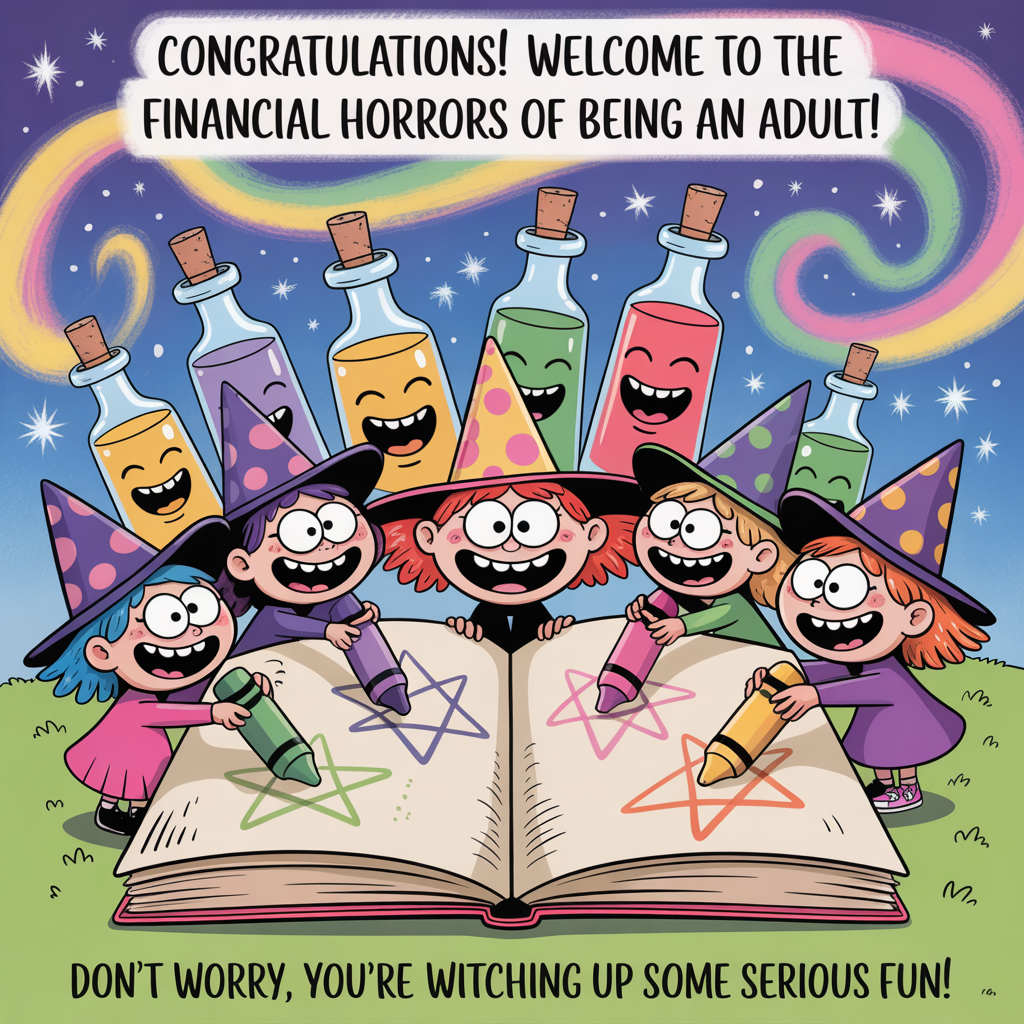 Children's drawings, Pentagrams, Alcohol, and Congratulations Card