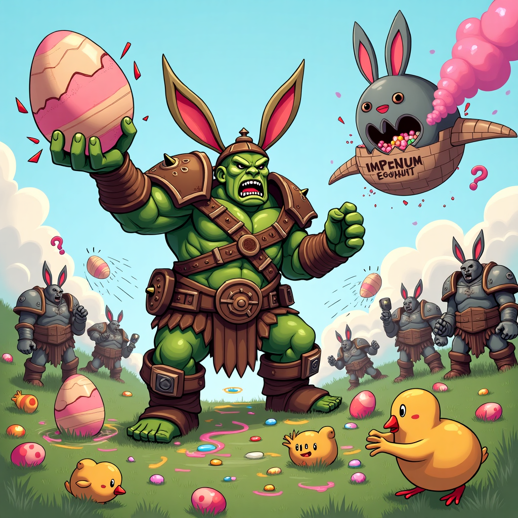 Warhammer orc Easter Card