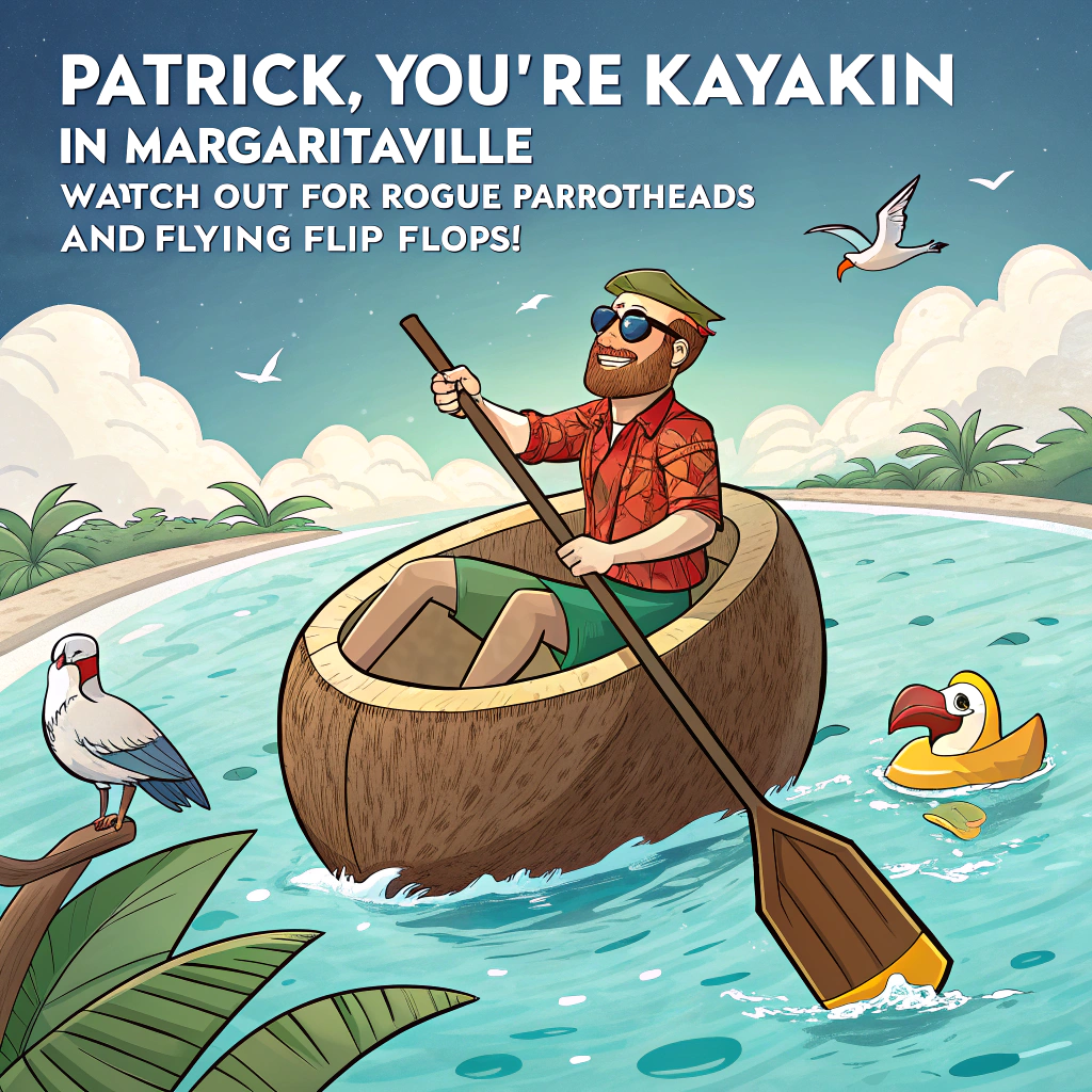 Kayak, Jimmy Buffett , and Florida Keys Birthday Card