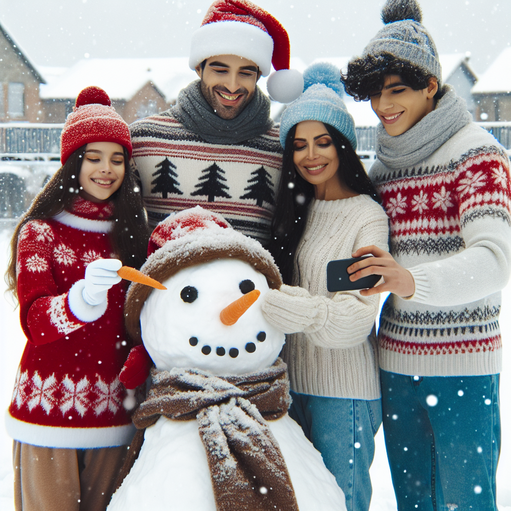 Mom, Dad, Teenage daughter, and Teenage son Christmas Card