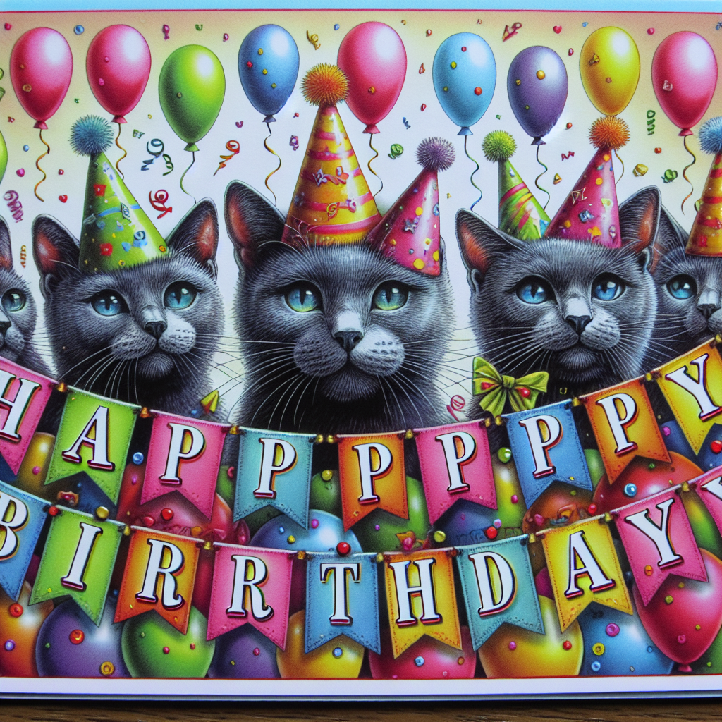Russian Blue Birthday Cards Birthday Card