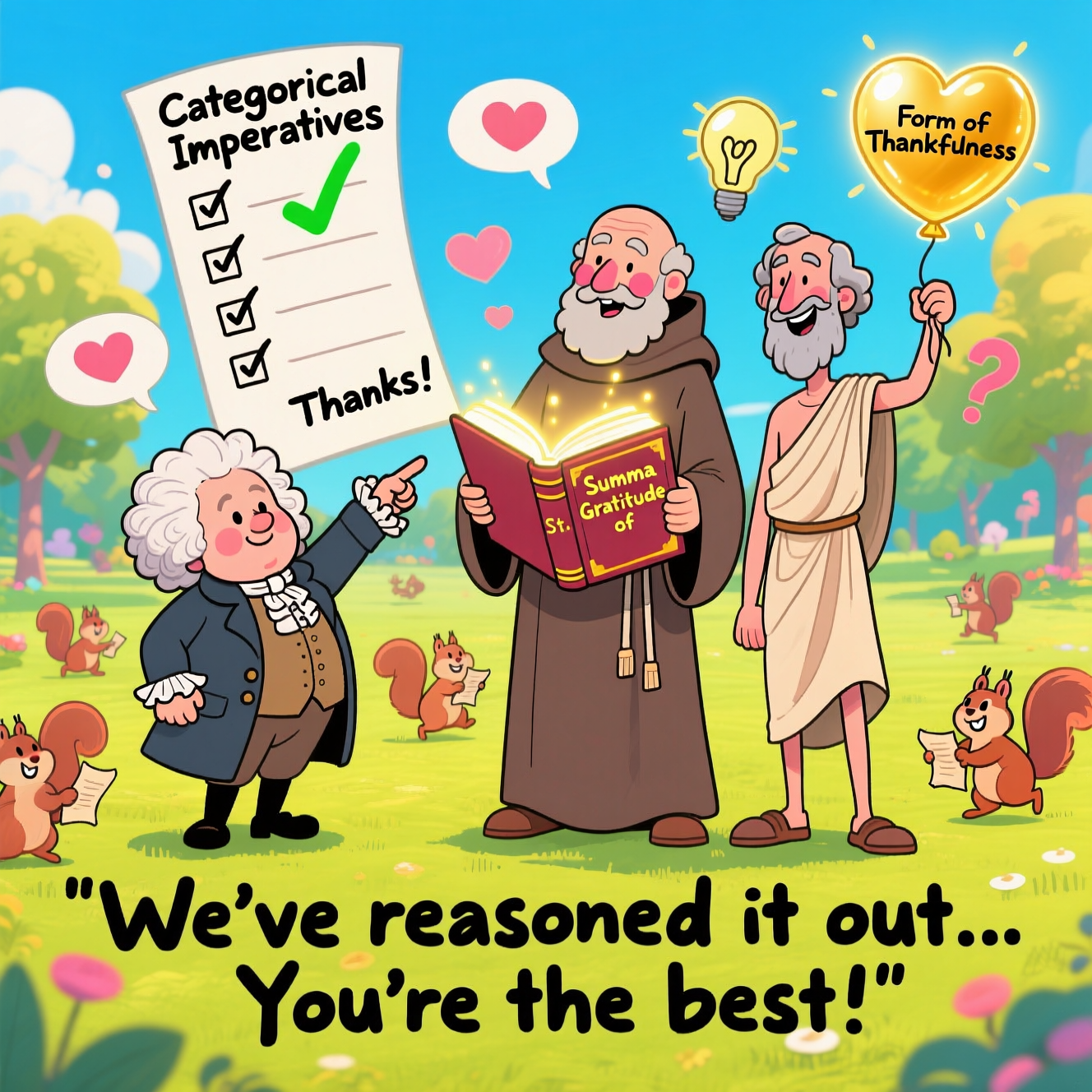 Immanuel Kant, St Thomas Aquinas, Plato, and Thank-you Card