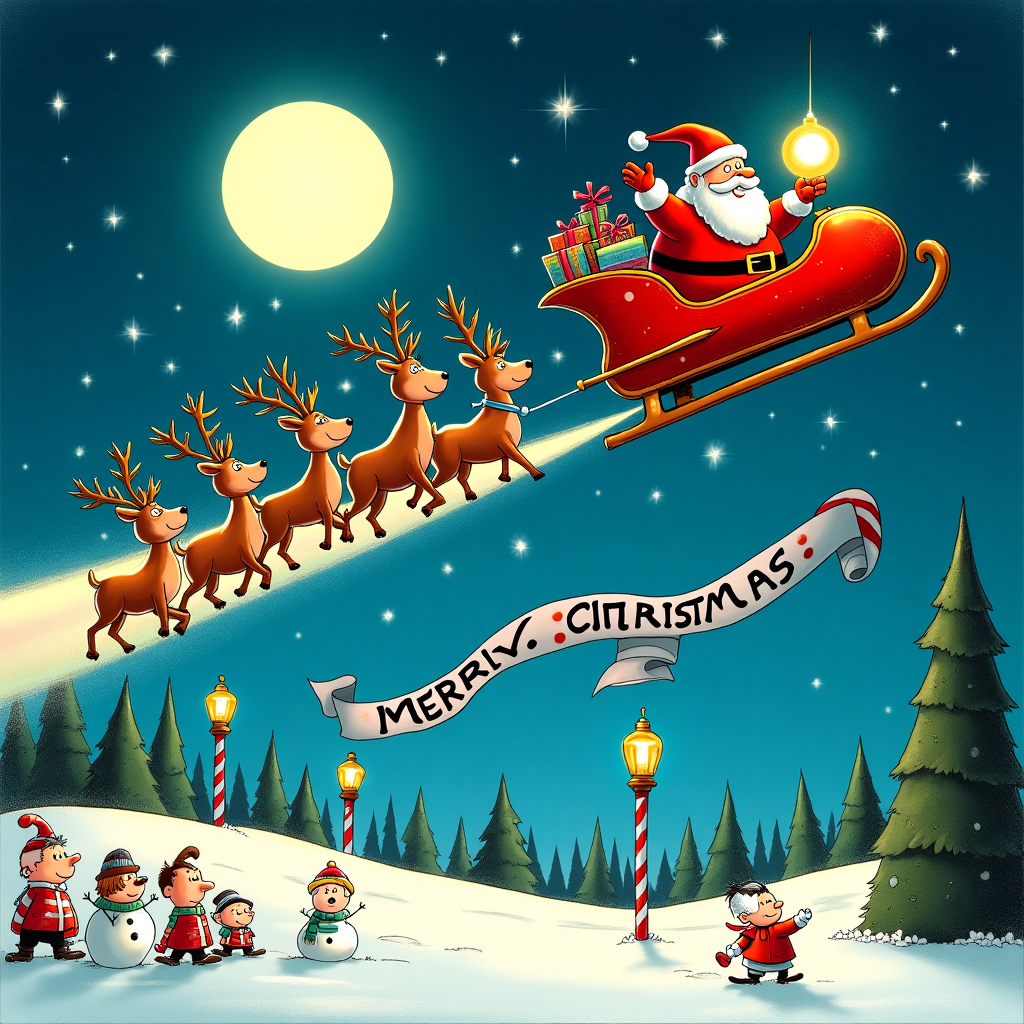 Christmas magic santa Christmas Card