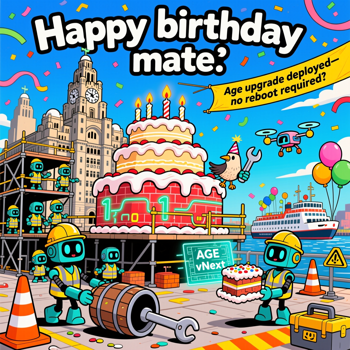 AI, Building , Liverpool , and Birthday Card