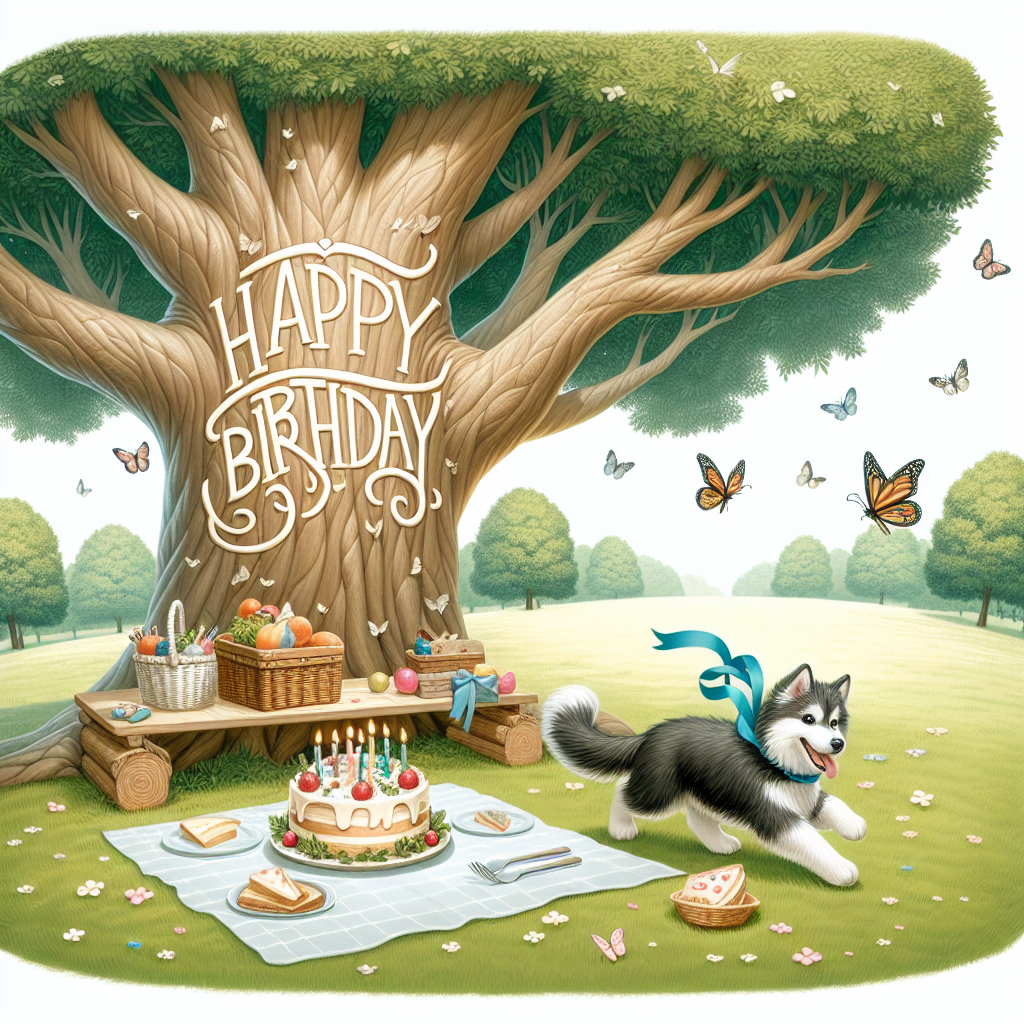 Siberian Husky Birthday Card