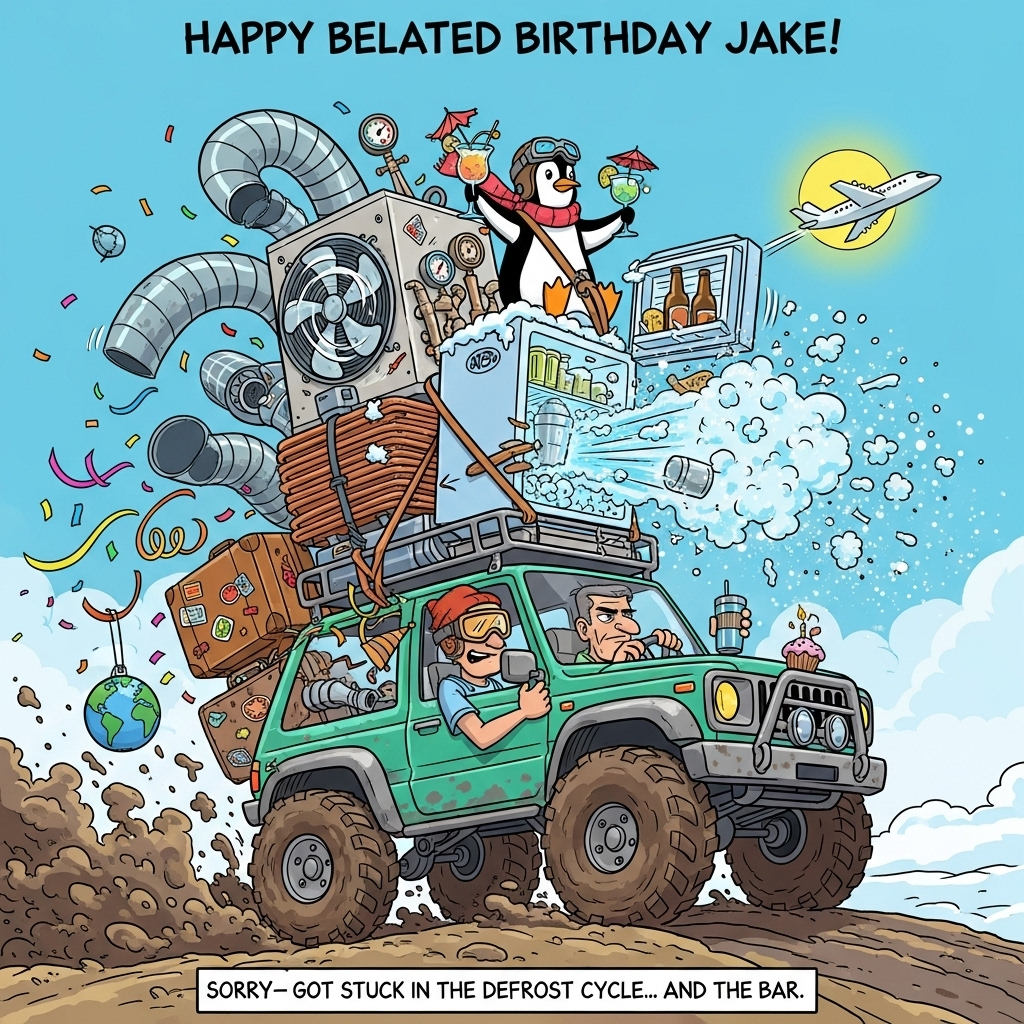 Hvac, Refrigeration, Off roading, Travel, Alcohol , Sarcastic, and Birthday Card