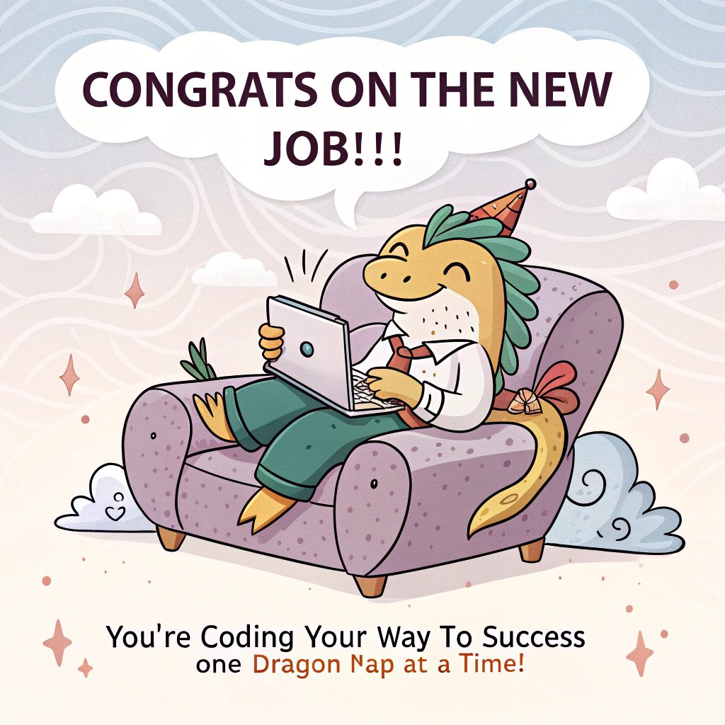 Bearded dragon, coding, sofa, laptop, clouds, crochet, and Congratulations Card