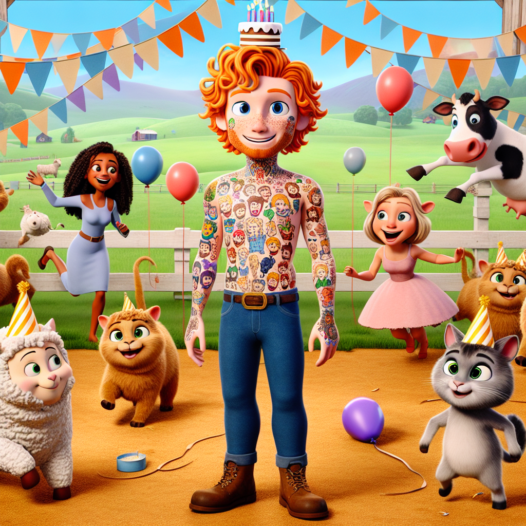 Ginger hair, Tattoos, Cats, Herdwick sheep, and Cows Birthday Card