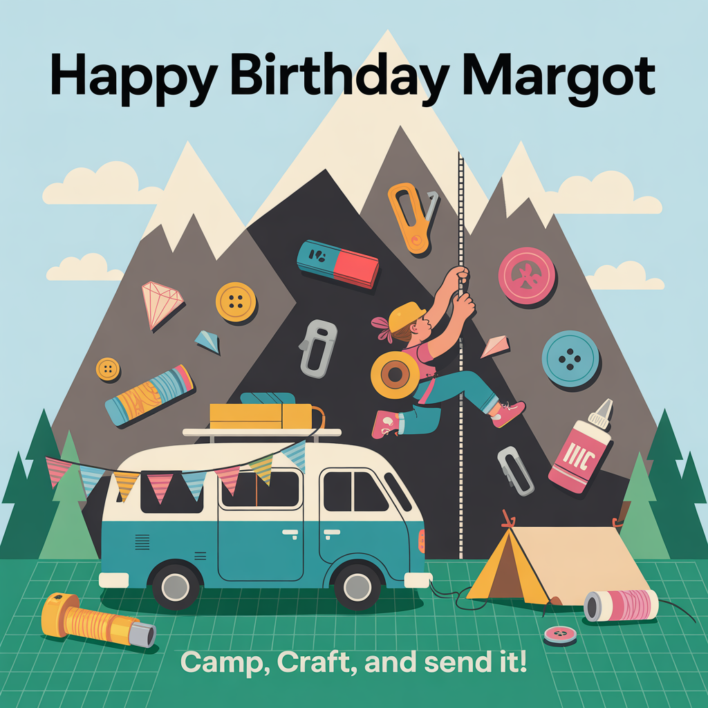Campervan, crafts, climbing, and Birthday Card