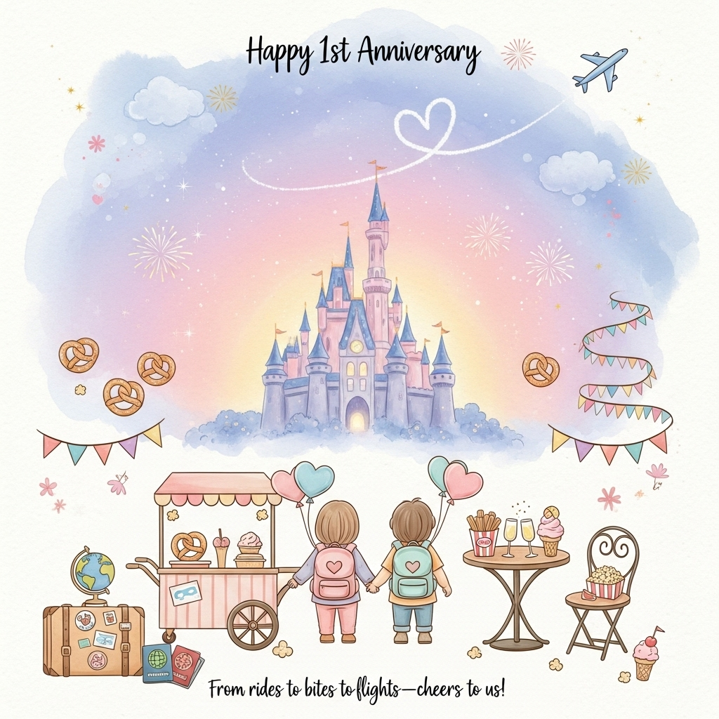 Disney world, Travel , Eating and drinking, and Anniversary Card