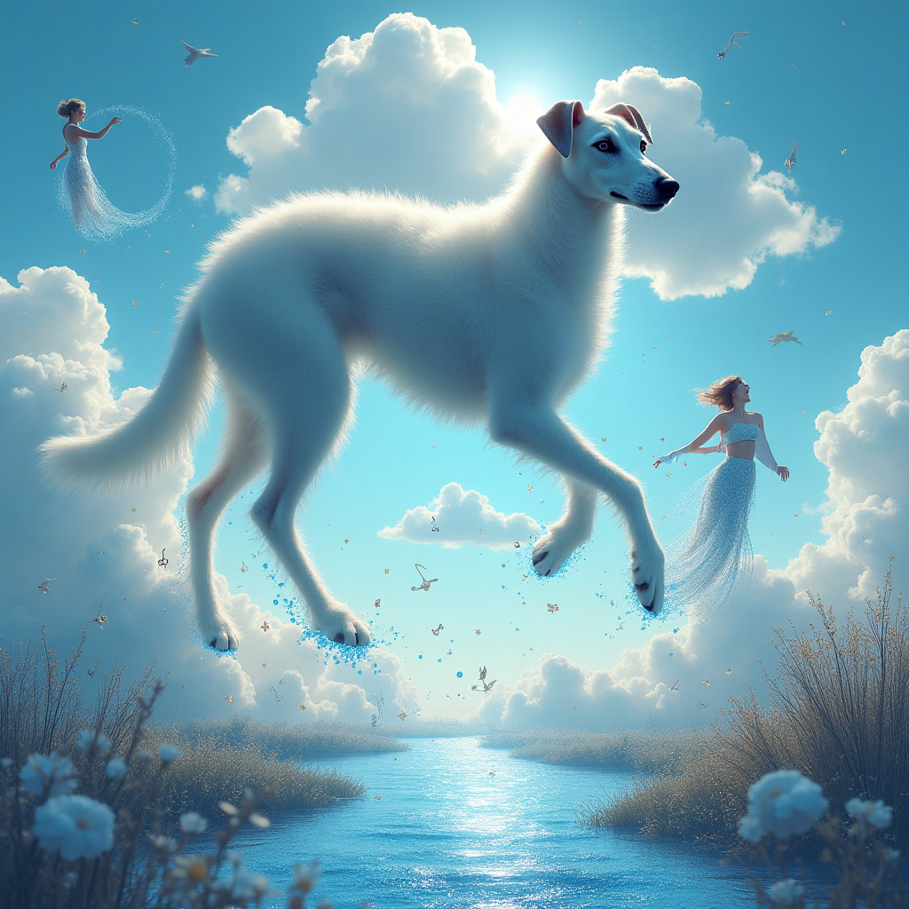 At the top of the Surreal Style image, the text reads: **Happy Birthday Kara**.

---

**Image Description:**

In a dreamlike, surreal landscape, a large, fluffy cloud takes the shape of an Italian greyhound, gracefully floating in a cerulean sky. Its long, elegant legs are dipped in pools of shimmering blue makeup, leaving trails of sparkling color that ripple through the air. Nearby, ethereal versions of Taylor Swift and Lana Del Rey, with elongated, liquid forms, hover serenely in the sky, wearing gowns woven from silver moonlight. They gently sprinkle confetti made of delicate musical notes and tiny stars that dance and twinkle as they fall. Below, a whimsical river of liquid eyeliner flows, its banks lined with tiny, enchanted makeup brushes swaying in the gentle breeze. The scene glows with a soft, otherworldly light, casting magical reflections everywhere. 

---

On a small floating bubble in the scene, there is an inscription: "Make today as surreal as a dream, and as beautiful as you!"
Generated with these themes: Blue, Taylor swift , Lana del rey, Italian greyhound , Makeup, and .
Made with ❤️ by AI.