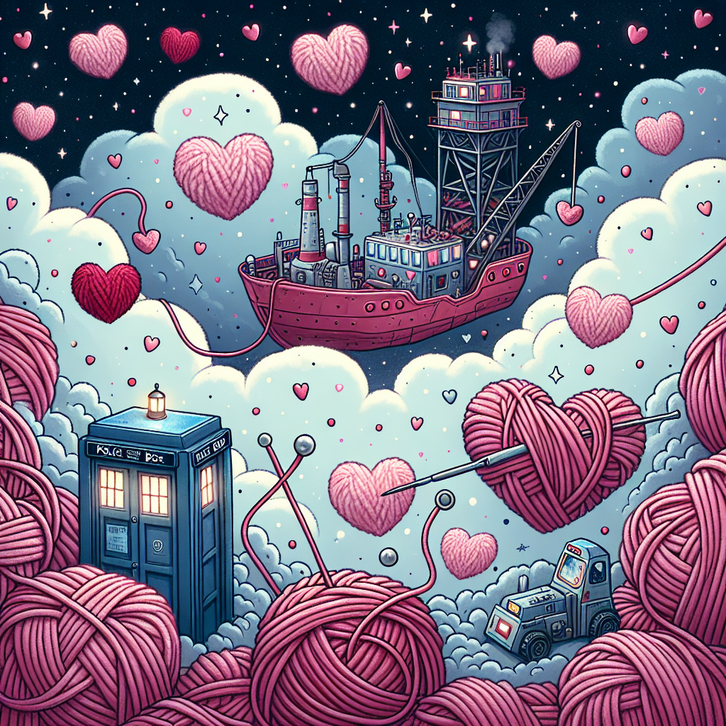 Doctor who, red dwarf, knitting Valentines-day Card