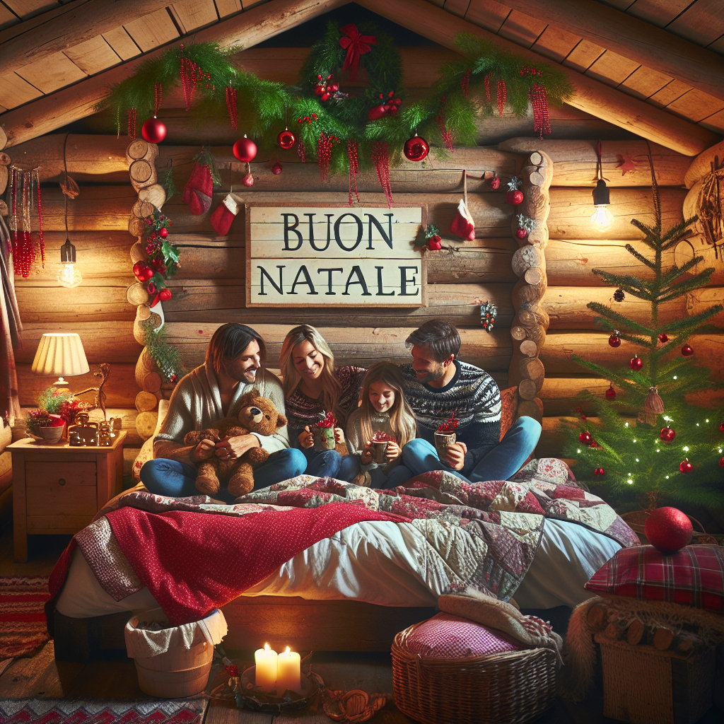 FAMILY ON BED Christmas Card