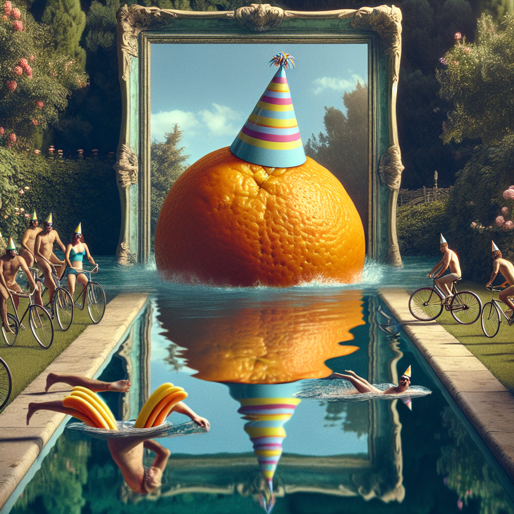 Orange, Swimming, Bicycle, and Mirror Birthday Card