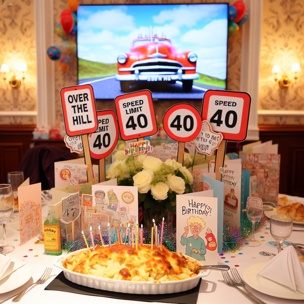 Picture a festive birthday celebration where humor resonates with the realities of getting older. The room is adorned with novelty decorations that playfully highlight the facets of age, showcasing pretend road signs that say 'Over the Hill' and 'Speed Limit 40'. In the ambiance, there is a hilarious compilation of birthday mishaps playing on a screen, eliciting laughter from the attendees. The table presents a mouth-watering chicken pasta bake as the centerpiece, encompassed by birthday cards that amusingly tease the guest of honor's 'vintage' disposition.
Generated with these themes: Youtube, and Chicken pasta bake.
Made with ❤️ by AI.
