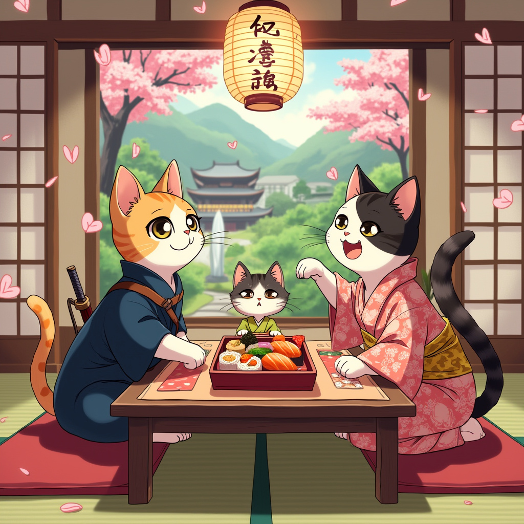 Anime, and Cat Anniversary Card