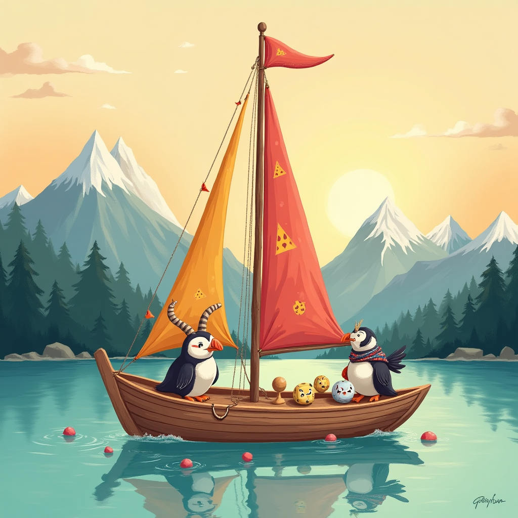 Backgammon sailing mountains, and Birthday Card