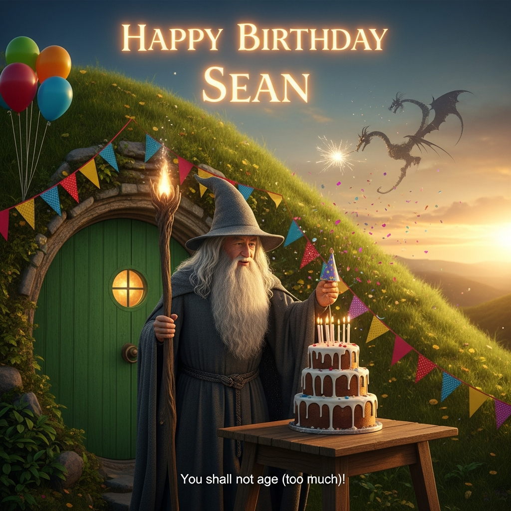 Gandalf lord of the rings, and Birthday Card