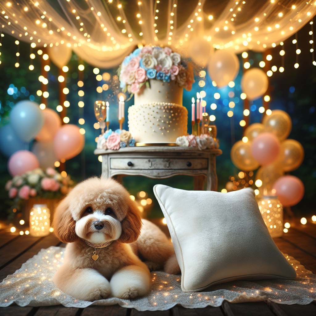 Cavapoo, Cake, and Party Birthday Card