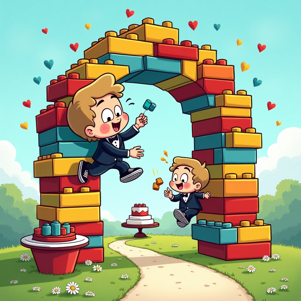 Boy child and baby boy, Lego, and Wedding Card