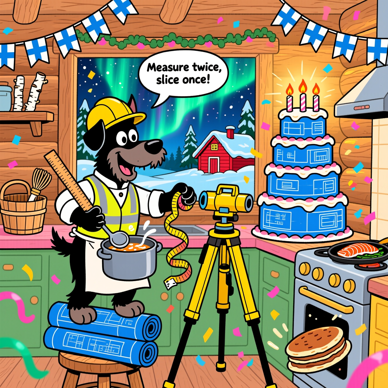 Quantity surveying, finland, black schnauzer, cooking, and Birthday Card