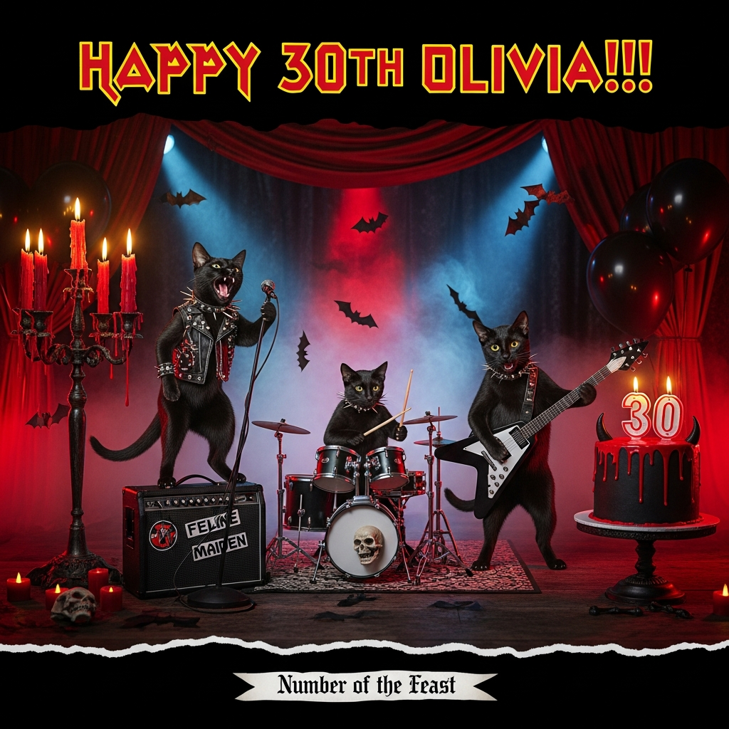 Iron maiden, Cats, Goth, and Birthday Card