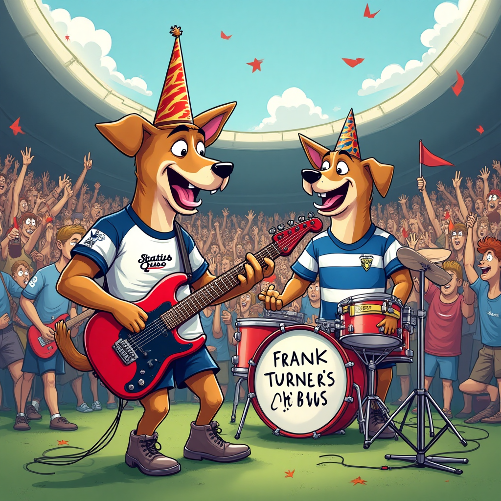 Tottenham, Reading football club, Status Quo, Frank Turner, dogs, and Birthday Card