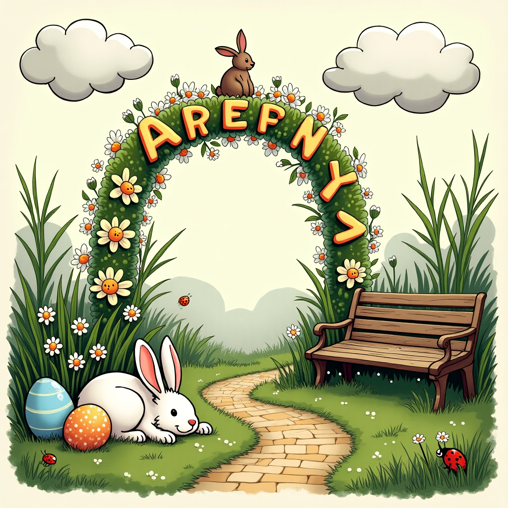In a lush, whimsical garden, reminiscent of Charles Schulz's playful simplicity and Bill Watterson's imaginative landscapes, a unique Easter scene unfolds. A gentle bunny with oversized ears, akin to something from Osamu Tezuka's vibrant world, lounges contentedly on a patch of soft, verdant grass. Nearby, a cluster of Easter eggs, painted in a palette inspired by Hergé’s Tintin—a medley of pastels, featuring intricate patterns and the occasional smiling face—are nestled amongst the daisies, which have a touch of Walt Disney's animated charm, their petals fluttering as if whispering secrets. A winding cobblestone path, echoing R. Crumb’s detailed environments, snakes through the garden, leading to a towering daisy archway. Here, the arch is not just any ordinary floral structure but is skillfully designed with daisies forming letters, spelling out "Happy Easter Specter Family" in bold, yet tender, florals. Above this scene, fluffy clouds shaped by the imagination of Winsor McCay float by, adding a dream-like quality, as if from a page of Little Nemo, while a lone rabbit, perched atop a rustic wooden bench akin to the style found in Will Eisner's cityscapes, gazes at a lone ladybug meandering on a leaf. The card’s edge is framed with leafy vines in Gary Larson's style, creating a frame that ties the entire Easter celebration into a harmonious, quirky, yet heartfelt composition.
Generated with these themes: Easter eggs , Rabbits, Garden , and Daisy's .
Made with ❤️ by AI.