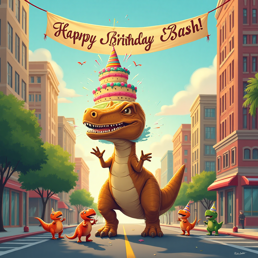 Birthday cake, Dinosaur , Palo alto city , and Birthday Card